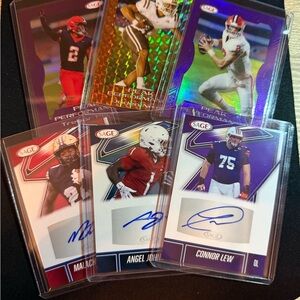 Sage Football Rookie Autograph Card Set - Purple, Red, Green Holographic Accents